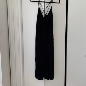TOPSHOP Midi Dress - Size 6. Black button front.